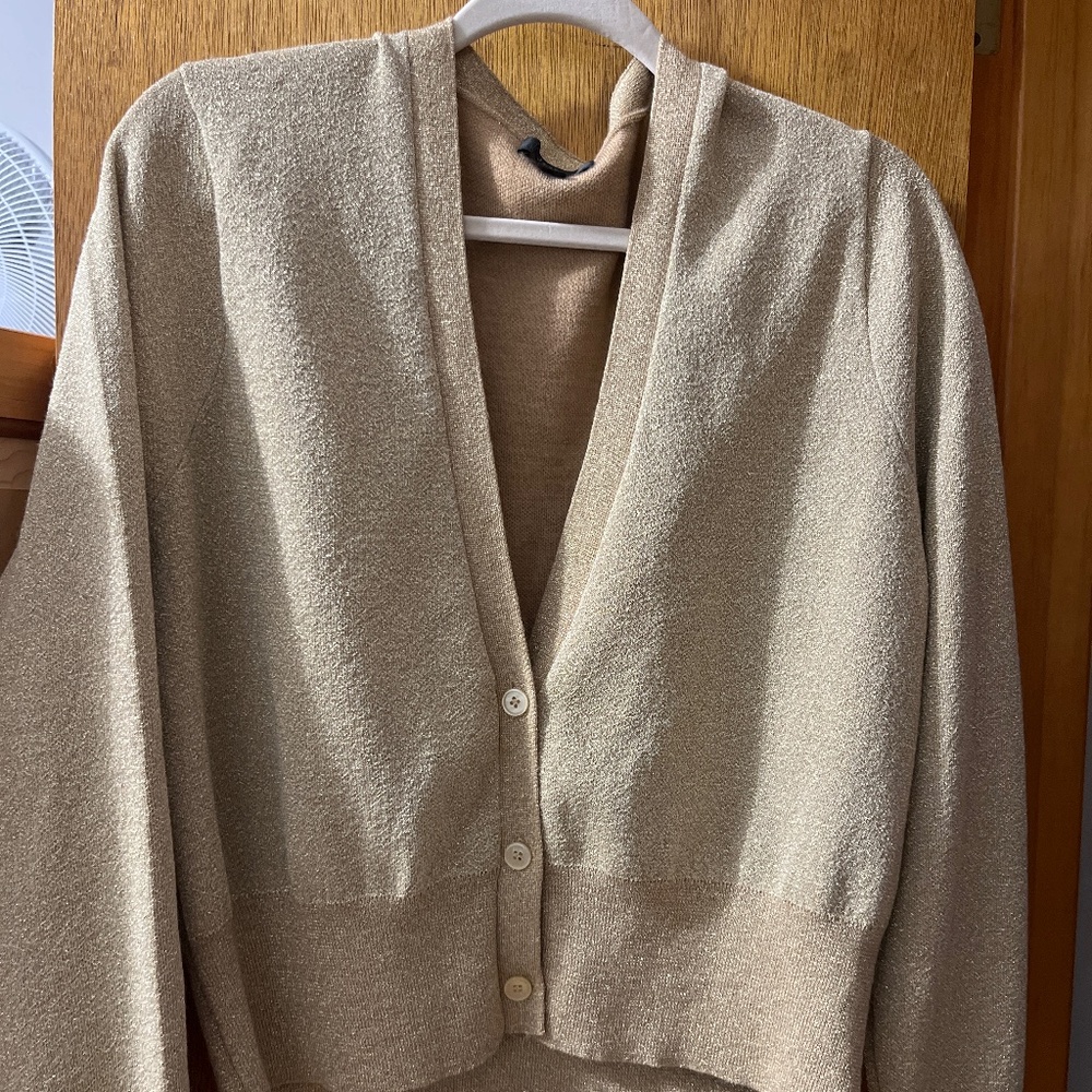 Gold v neck cardigan